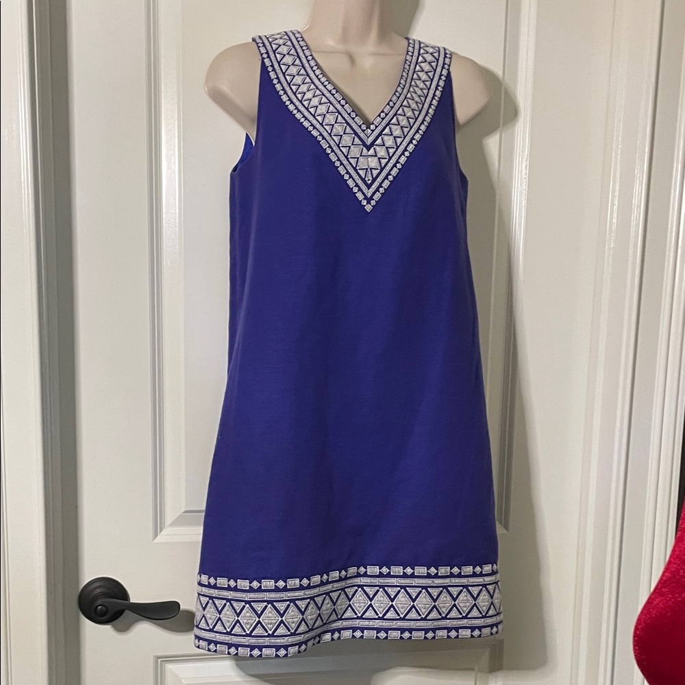 Kate Spade Royal Blue Mini Dress with White Accents